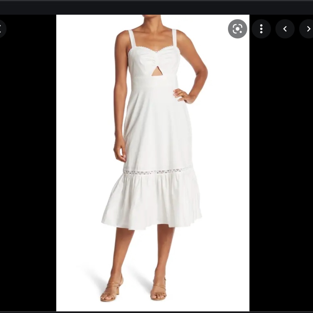 BCBGMAXAZRIA Poplin Lace Sleeveless Dress